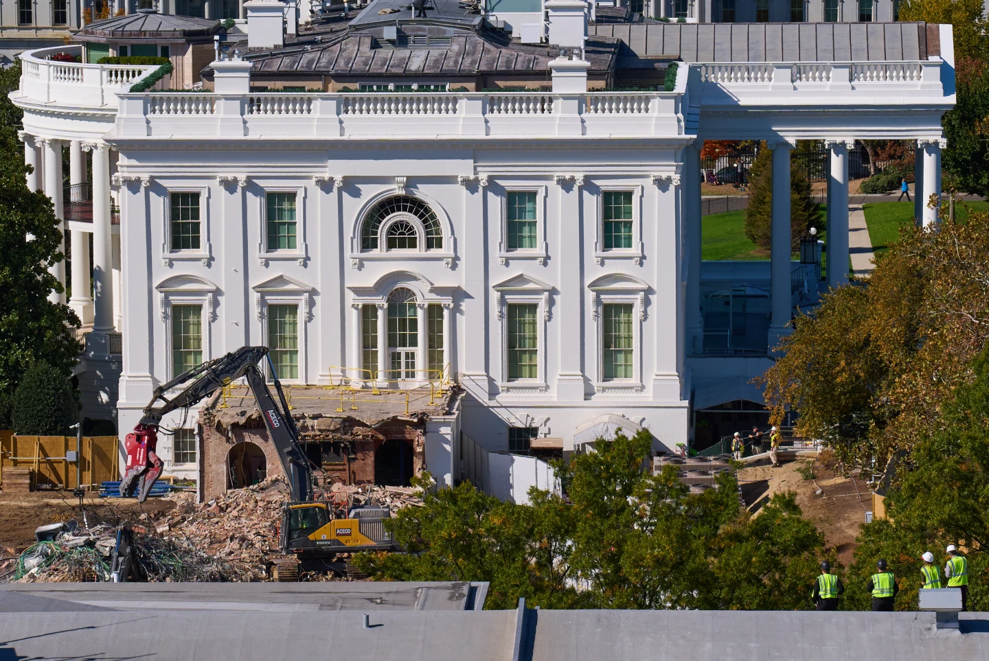 Presidential East Wing Razed for New Ballroom Construction
