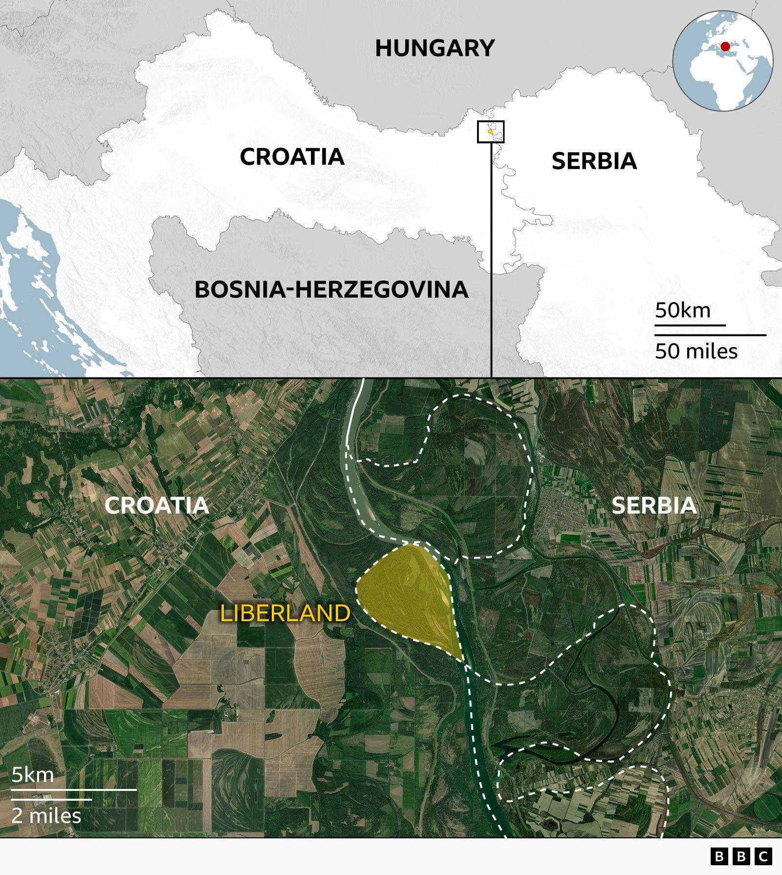 Liberland fishermen in Danube floodplain