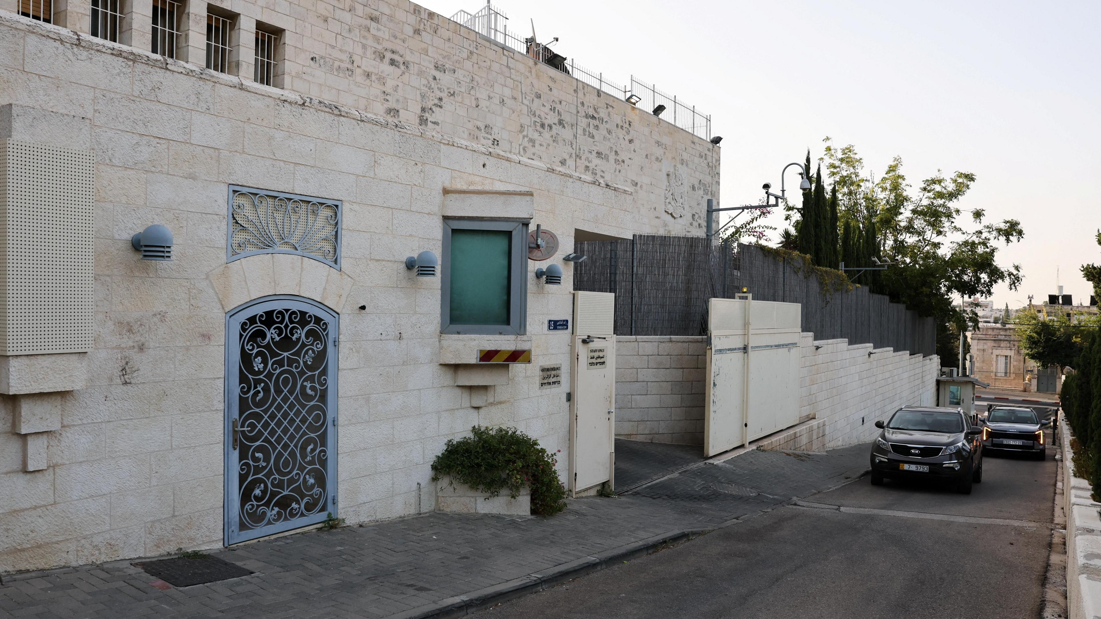 British consulate entrance in East Jerusalem