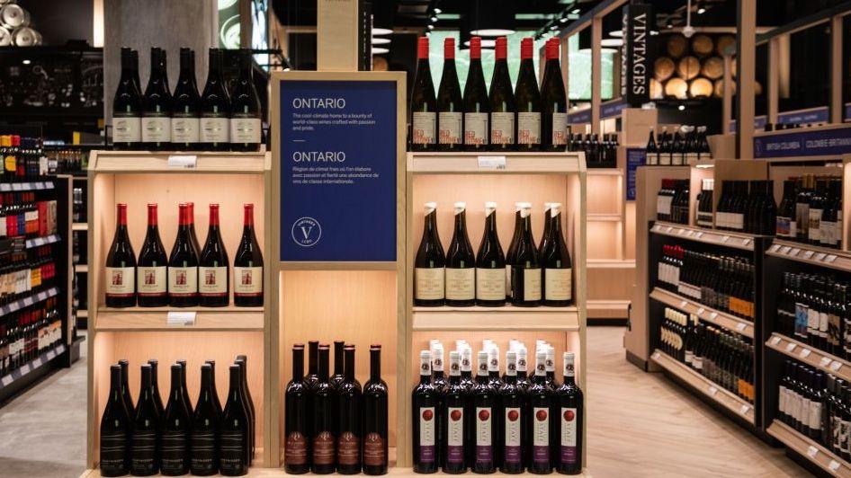 Canadian wine shelves