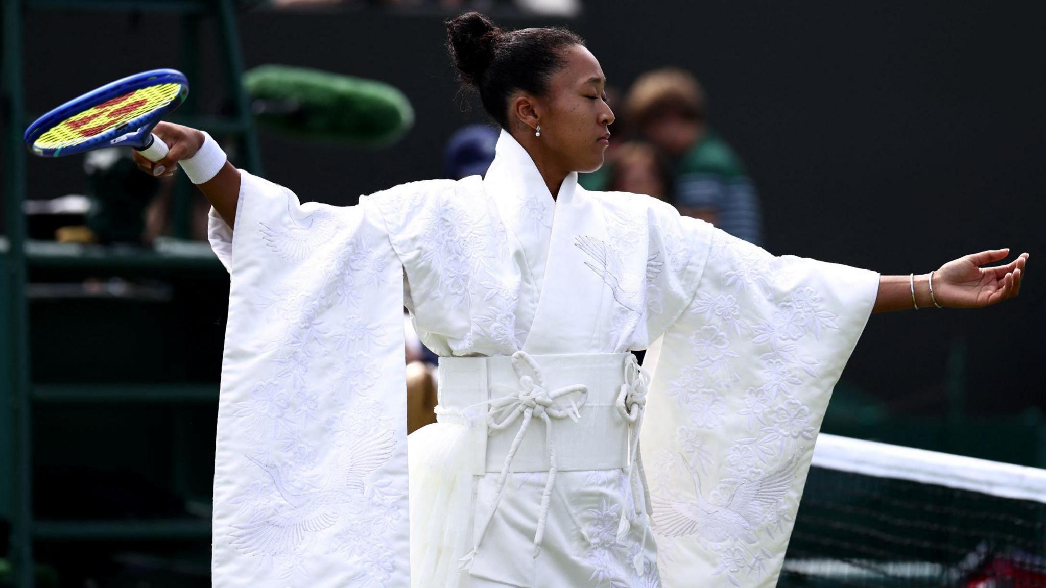 Naomi Osaka Dazzles Wimbledon in an All‑White Kimono