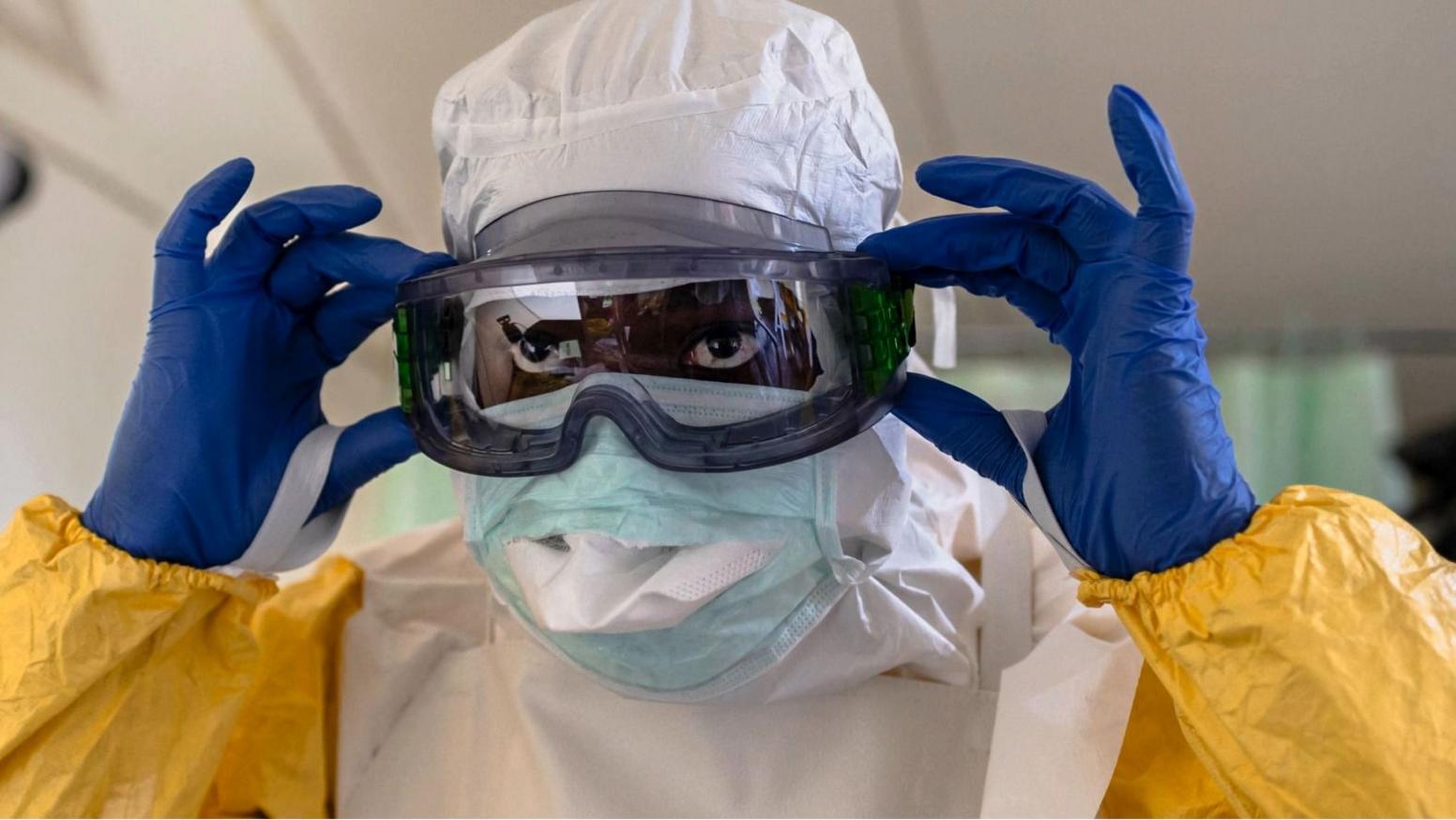 Medical worker in protective gear in Kenya
